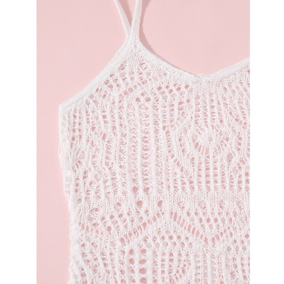 White Crochet Cami Short Cover Up - Picture 10 of 13